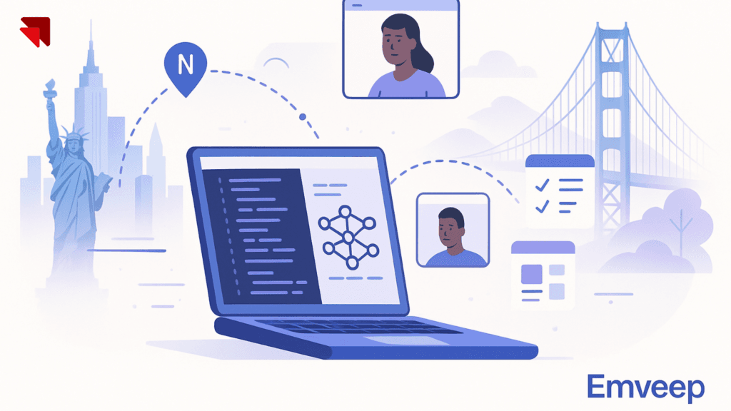 Featured image for You Don’t Need California: Building AI Software Remotely with Emveep